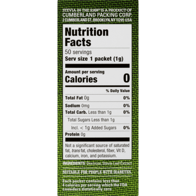 Stevia In The Raw Sweetener, Zero Calorie