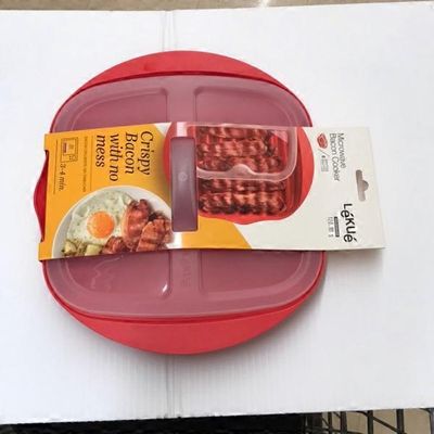 Lekue Red Microwave Bacon Cooker With Lid