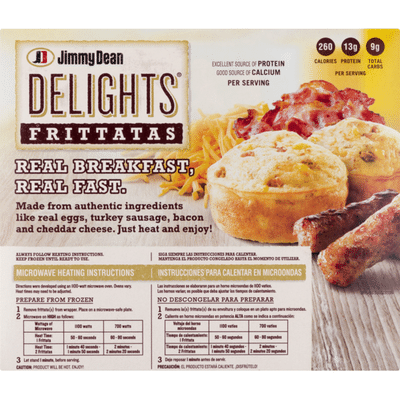 Jimmy Dean Delights Turkey Sausage and Bacon Frittatas, Frozen