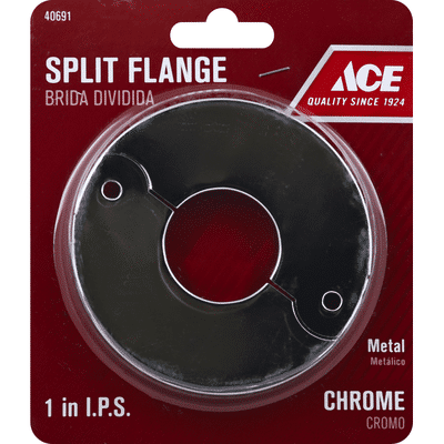 Ace Bakery Split Flange, Metal, Chrome