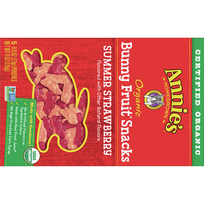 Annie's Bunny Fruit Snacks, Organic, Summer Strawberry