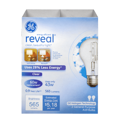 GE Light Bulbs, Halogen, 43 watts