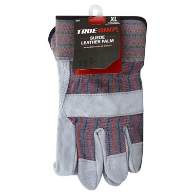 True Grip Gloves, Suede Leather Palm, X Large