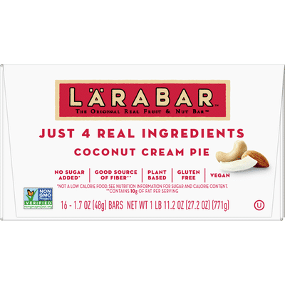 Larabar Fruit & Nut Bar, Coconut Cream Pie, Gluten Free, Vegan, 16 Count