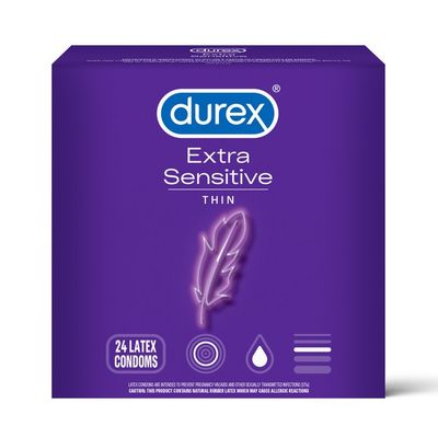Durex® Condom Extra Sensitive Natural Latex Condoms - Ultra Fine & Extra Lubricated, FSA & HSA Eligible