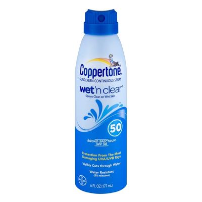 Coppertone Sunscreen Continuous Spray Wet 'n Clear 50 SPF