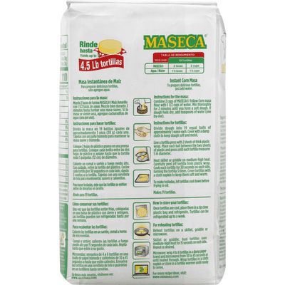 Maseca Amarillo Instant Yellow Corn Masa Flour