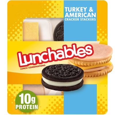 Lunchables Turkey & American Cheese Cracker Stackers Snack Kit with Chocolate Sandwich Cookies