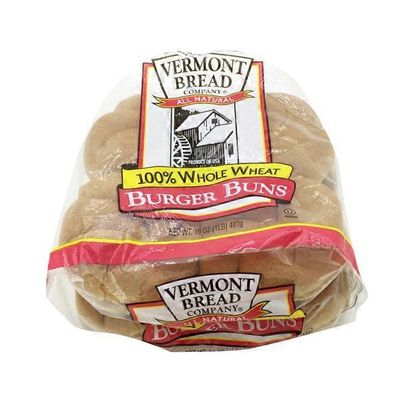 Vermont Bread 100% Whole Wheat Burger Buns