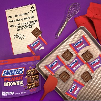 Snickers Peanut Brownie Squares Fun Size Chocolate Candy Bars Sharing Size