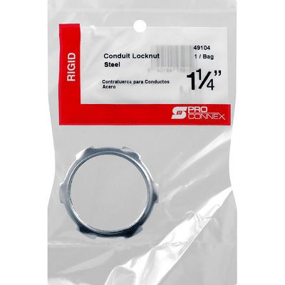 Pro Connex Conduit Locknut, Steel, Rigid, 1-1/4 Inches
