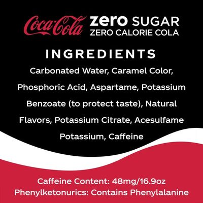 Coca Cola Zero Sugar Diet Soda Soft Drink