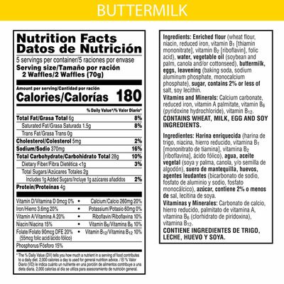Eggo Frozen Waffles, Frozen Breakfast, Toaster Waffles, Buttermilk