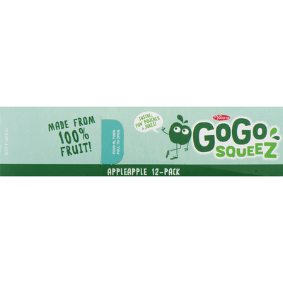 GoGo Squeez Apple Sauce, Apple Apple, 12 Pack