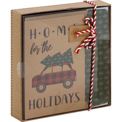 Paper Images Kraft Box Cards, Petite & Natural, with Line Coordinating Envelopes