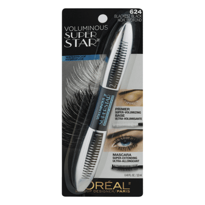 L'Oreal Mascara, Waterproof, Blackest Black 624