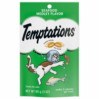 Temptations Crunchy and Soft Cat Treats Seafood Medley Flavor