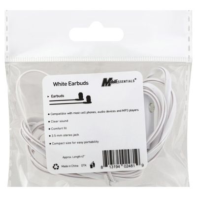 Mobilessentials Earbuds, White