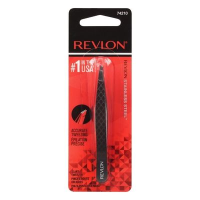 Revlon Tweezer, Slant, Stainless Steel