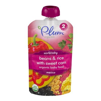 Plum Organics Organic Baby Food Beans & Rice with Sweet Corn Stage 2