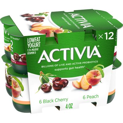 Activia Probiotic Peach & Black Cherry Variety Pack Yogurt