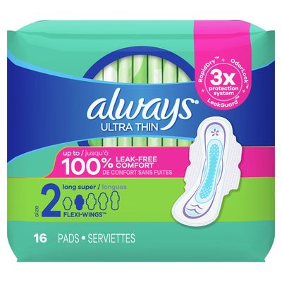 Always Ultra Thin Pads Size 2 Long With Wings