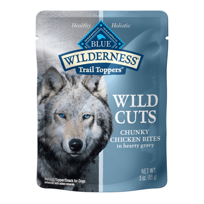 Blue Buffalo Wilderness Trail Toppers Wild Cuts High Protein, Natural Wet Dog Food, Chunky Chicken Bites in Hearty Gravy