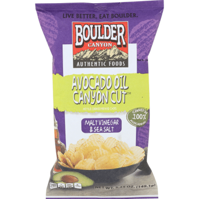 Boulder Canyon Kettle Cooked Potato Chips Avocado Oil Malt Vinegar & Sea Salt