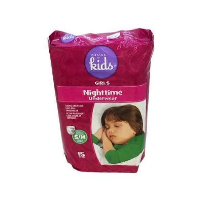 Basics For Kids Nighttime Underwear For Girls S/M