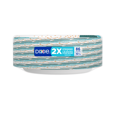 Dixie Paper Plates, 10 Inch Dinner Plate (Design May Vary)