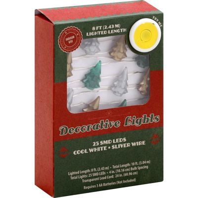 Lawn And Garden International Decorative Lights, Cool White, Sliver Wire