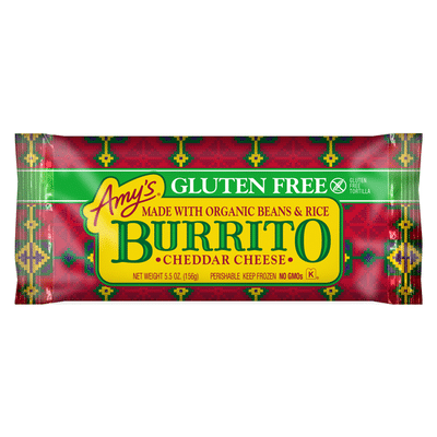 Amy's Frozen Cheddar Cheese Burrito, Gluten Free, 5.5 oz.