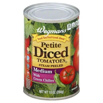 Wegmans Food You Feel Good About Petite Diced Tomatoes with Green Chilies, Medium