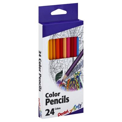 Pentel Color Pencils, 24 Colors
