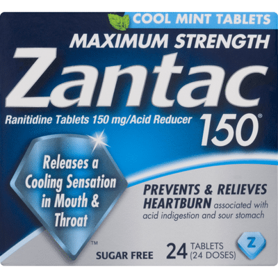 Zantac 150 Maximum Strength Acid Reducer Ranitidine Tablets