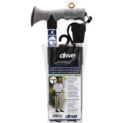 Drive Cane, Folding, with Gel Grip Handle