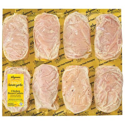 Wegmans Lemon Garlic Marinated Boneless Chicken Breast Cutlets, FAMILY PACK