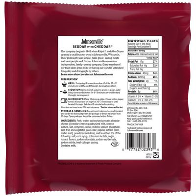 Johnsonville Holiday Promo Beddar with Cheddar Smoked Sausage