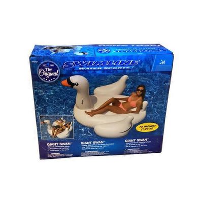 Swimline Giant Swan 75" Inflatable Ride On Pool Toy