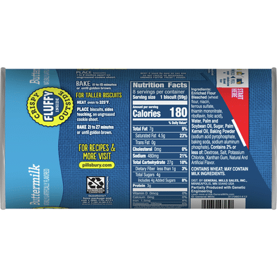 Pillsbury Grands! Southern Homestyle, Buttermilk Biscuits, 8 Count