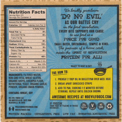 No Evil Foods Comrade Cluck No Chicken Strips