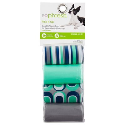 So Phresh Pick It Up Print Dog Waste Bags Teal 120 Count