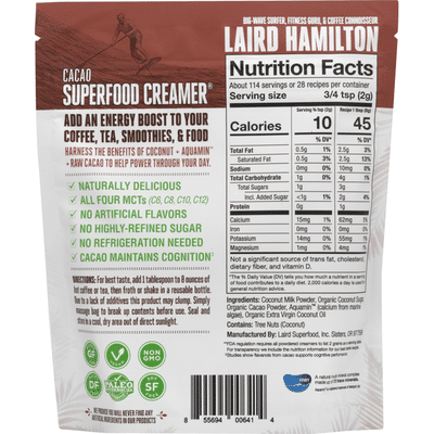 Laird Superfood Creamer, Superfood, Cacao