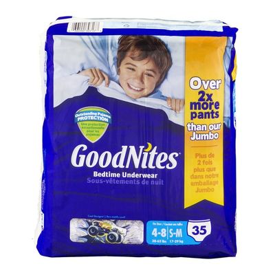 GoodNites Bedtime Underwear 4-8/S-M Cool Designs - 35 CT