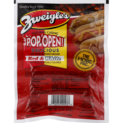 Zweigles Hot Dogs & Cooked Sausage, Red & Whites