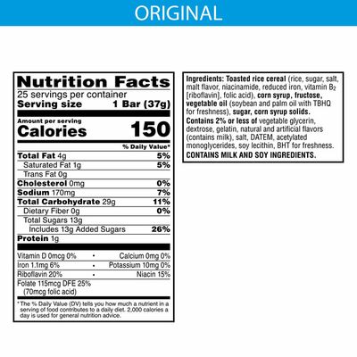 Kellogg's Rice Krispies Treats Large Marshmallow Snack Bars, Kids Snacks, School Lunch, Original