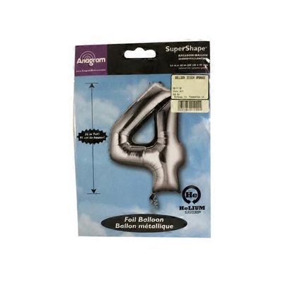 Mayflower 34" Silver Number Four Shape Baloon