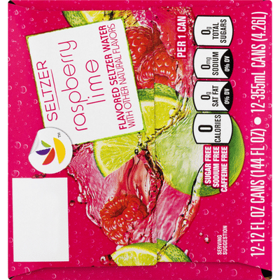 SB Seltzer Water, Raspberry Lime, 12 Pack