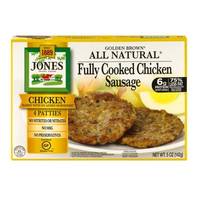 Jones Dairy Farm Golden Brown All Natural Fully Cooked Chicken Sausage Patties