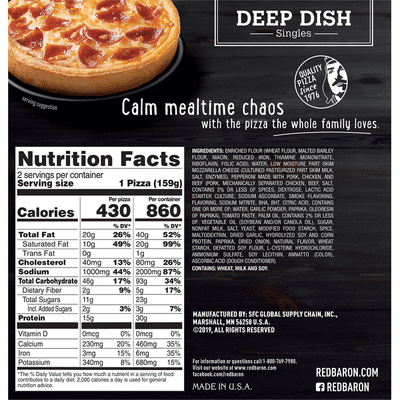 Red Baron Deep Dish Singles Pepperoni Pizzas